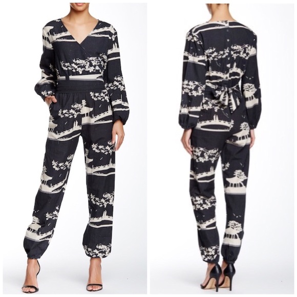 Anthropologie Pants - Carolina K Igon Linen Jumpsuit Pagoda Print NEW L
